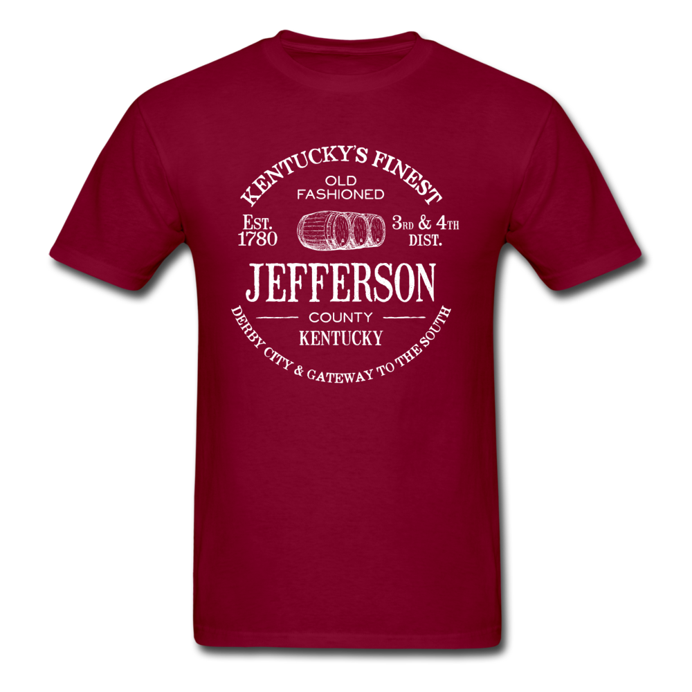 Jefferson County Vintage KY's Finest T-Shirt - burgundy