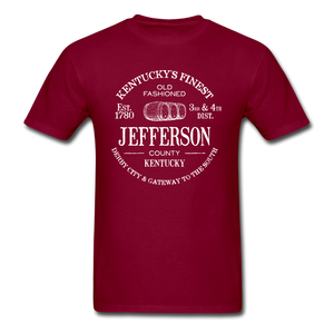 Jefferson County Vintage KY's Finest T-Shirt - burgundy