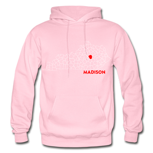 Madison County Map Hoodie - light pink