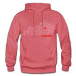 Madison County Map Hoodie - heather red