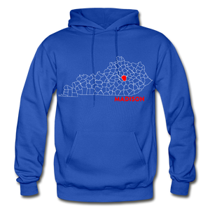 Madison County Map Hoodie - royal blue