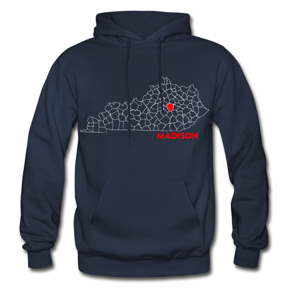 Madison County Map Hoodie - navy