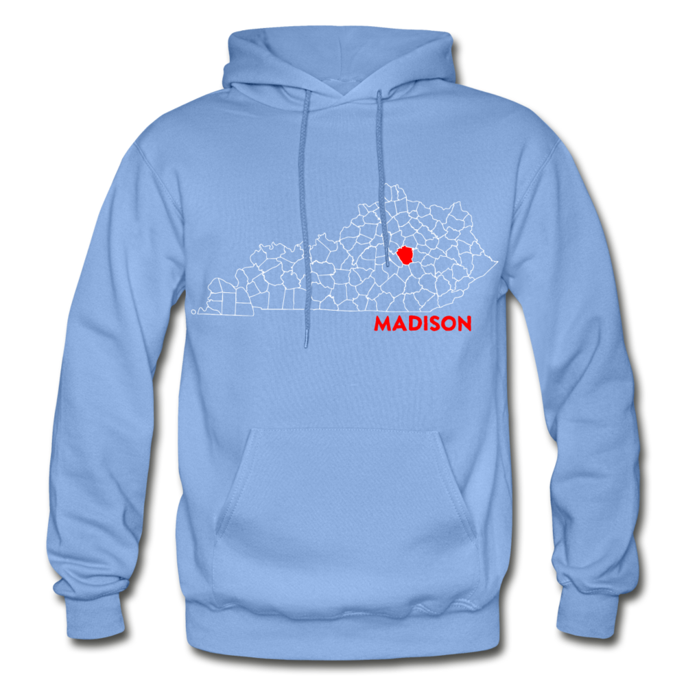 Madison County Map Hoodie - carolina blue