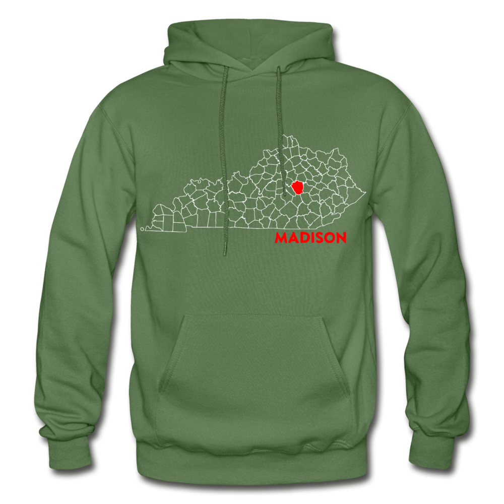 Madison County Map Hoodie - military green