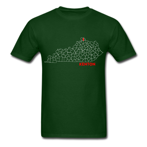 Kenton County Map T-Shirt - forest green