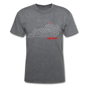 Kenton County Map T-Shirt - mineral charcoal gray