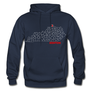 Kenton County Map Hoodie - navy