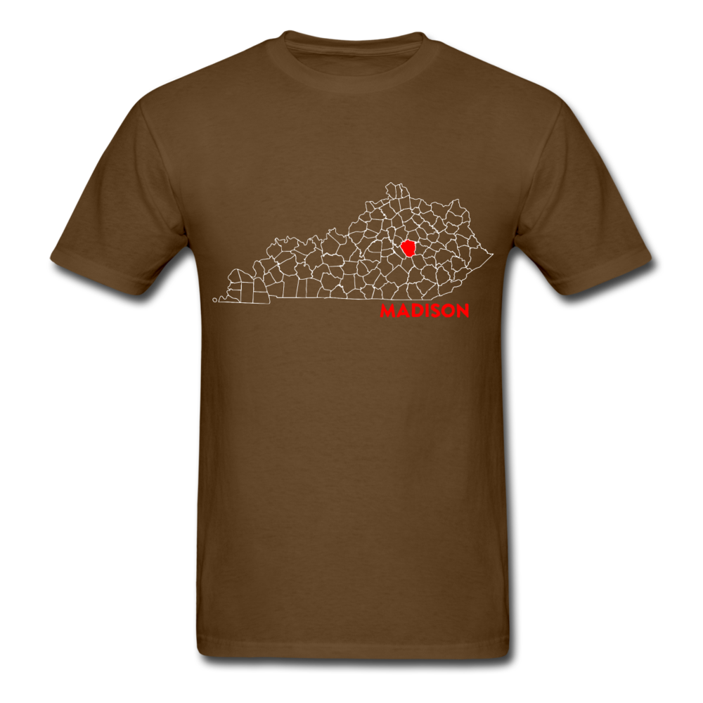 Madison County Map T-Shirt - brown