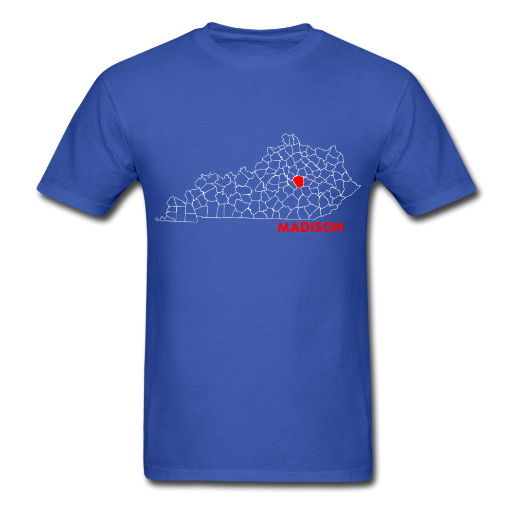 Madison County Map T-Shirt - royal blue