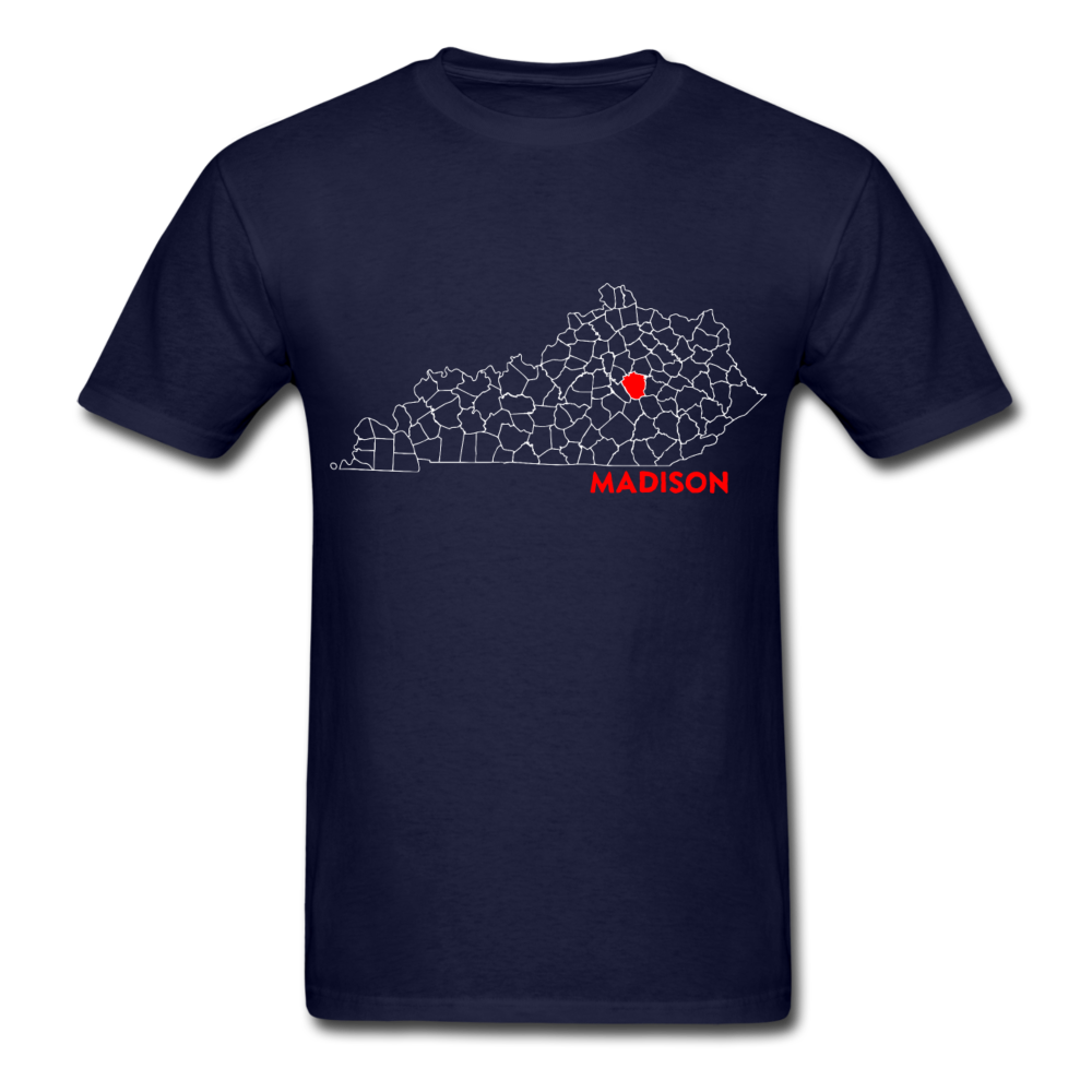 Madison County Map T-Shirt - navy