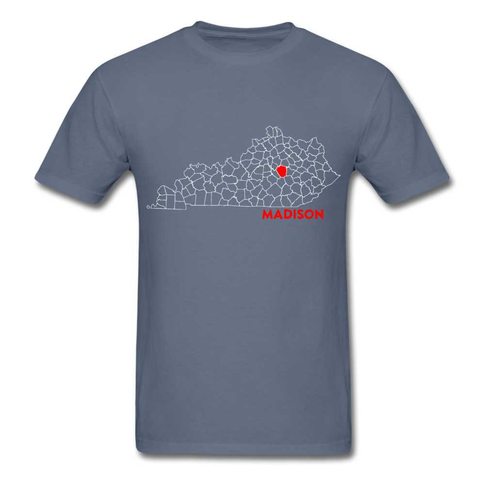 Madison County Map T-Shirt - denim