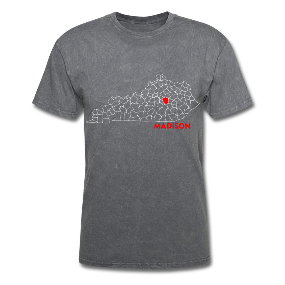 Madison County Map T-Shirt - mineral charcoal gray