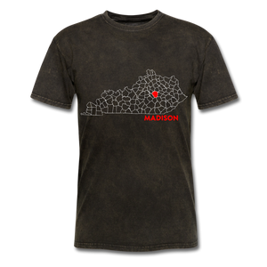 Madison County Map T-Shirt - mineral black