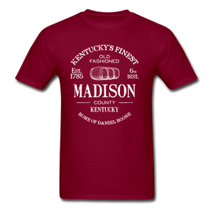 Madison County Vintage KY's Finest T-Shirt - burgundy