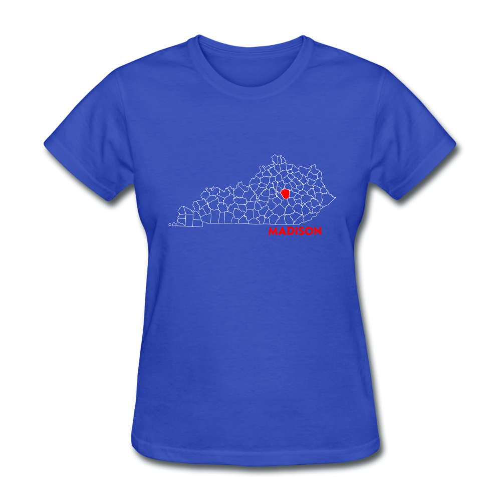 Madison County Map Women's T-Shirt - royal blue