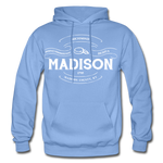 Madison County Vintage Banner Hoodie - carolina blue