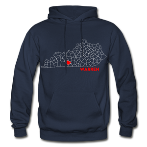 Warren County Map Hoodie - navy