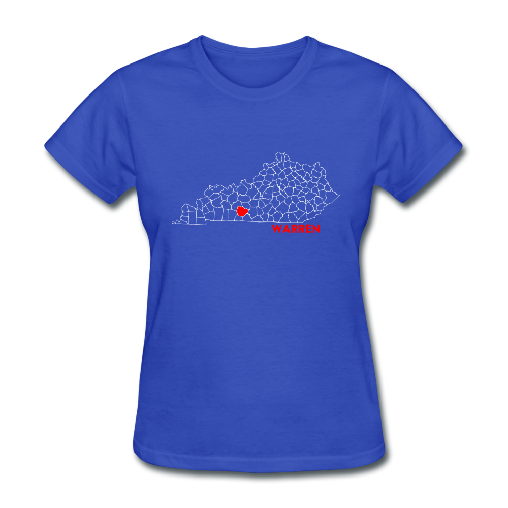 Warren County Map Women's T-Shirt - royal blue