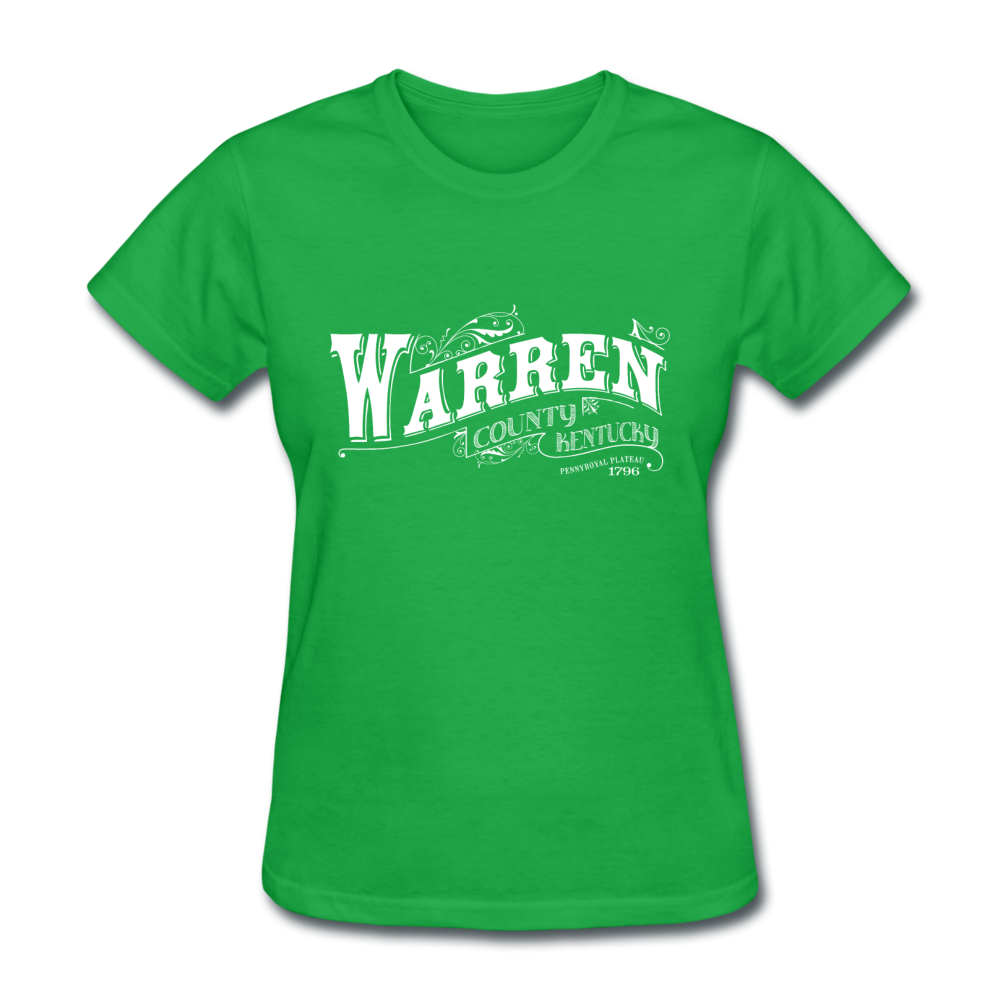 Warren County Map Women's T-Shirt - bright green