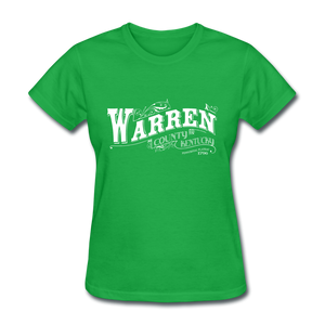 Warren County Map Women's T-Shirt - bright green