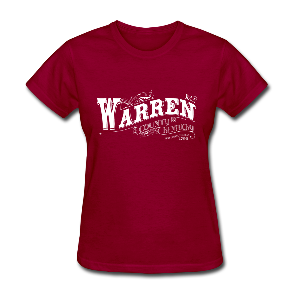Warren County Map Women's T-Shirt - dark red