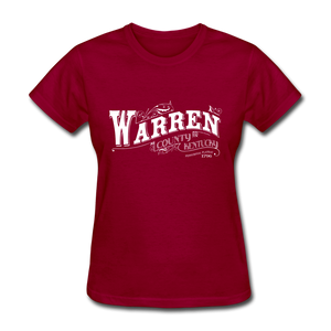 Warren County Map Women's T-Shirt - dark red