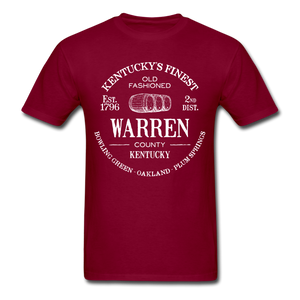 Warren County Vintage KY's Finest T-Shirt - burgundy