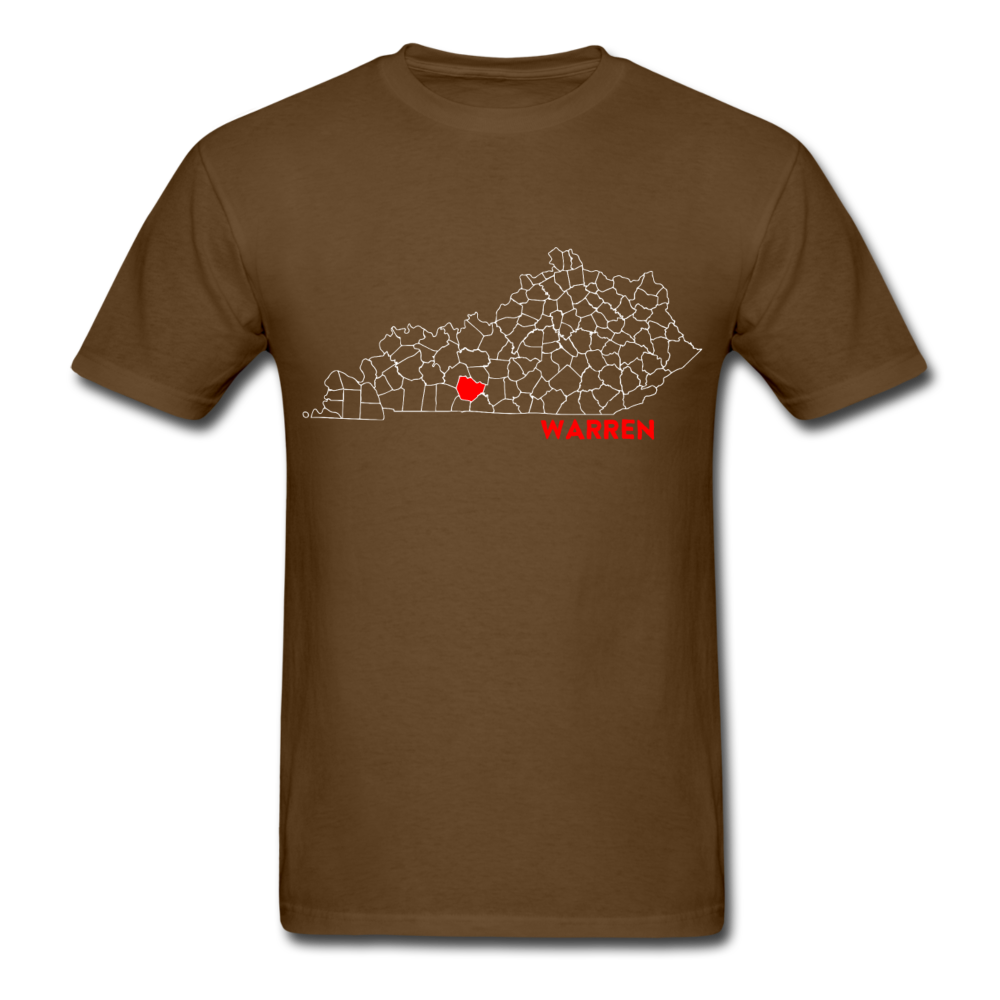 Warren County Map T-Shirt - brown