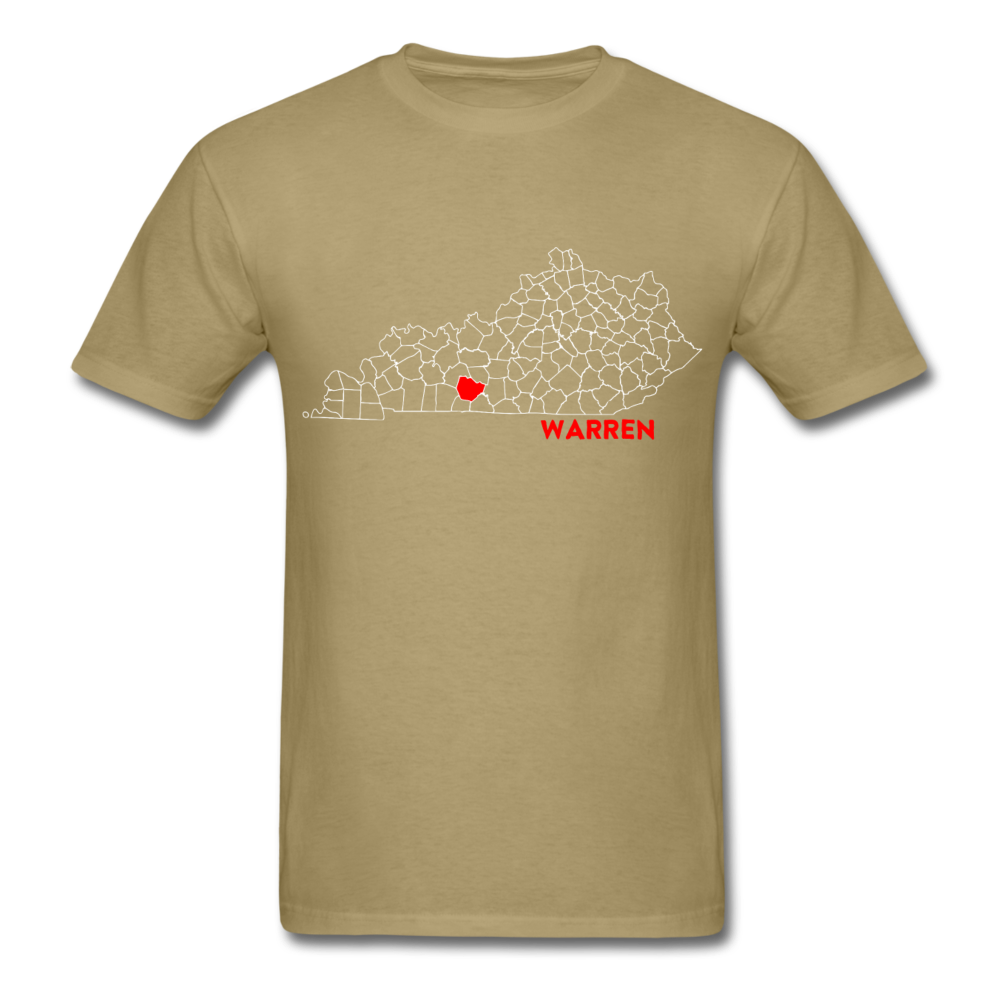 Warren County Map T-Shirt - khaki