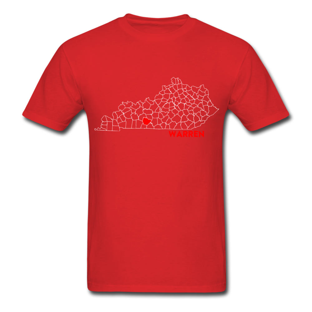 Warren County Map T-Shirt - red