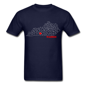 Warren County Map T-Shirt - navy