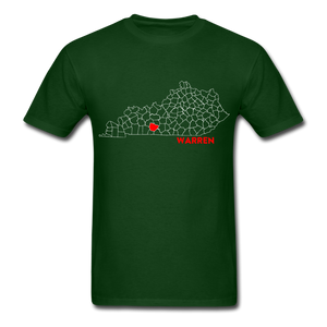 Warren County Map T-Shirt - forest green