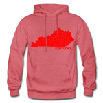 Kentucky County Map Hoodie - heather red