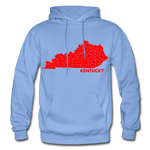 Kentucky County Map Hoodie - carolina blue