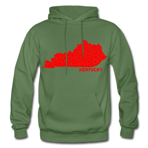 Kentucky County Map Hoodie - military green