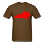 Kentucky County Map T-Shirt - brown