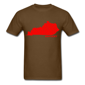 Kentucky County Map T-Shirt - brown