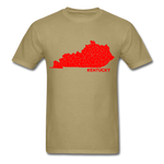 Kentucky County Map T-Shirt - khaki