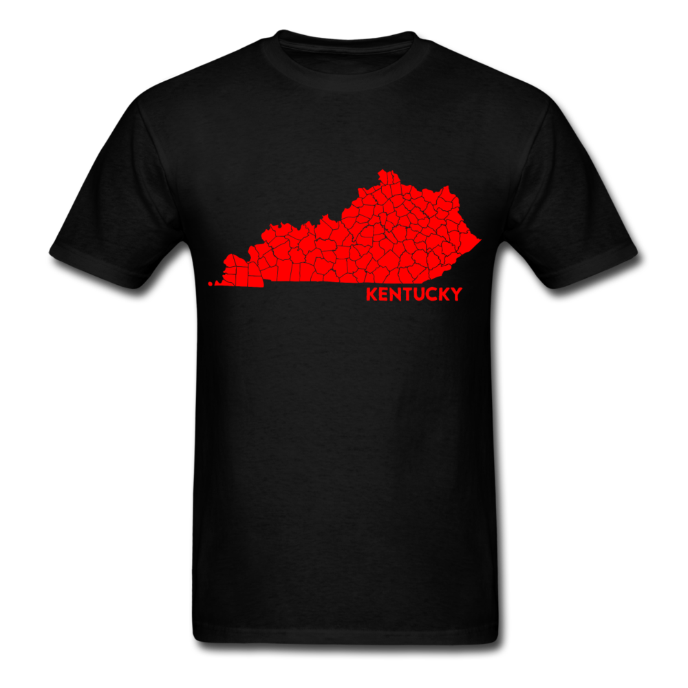 Kentucky County Map T-Shirt - black