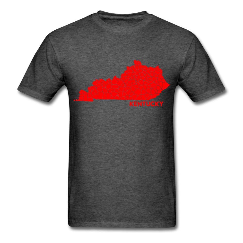 Kentucky County Map T-Shirt - heather black