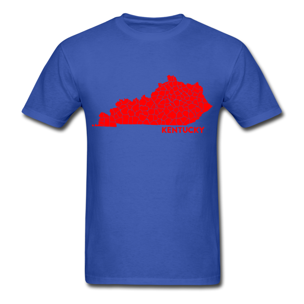 Kentucky County Map T-Shirt - royal blue