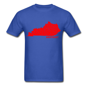 Kentucky County Map T-Shirt - royal blue
