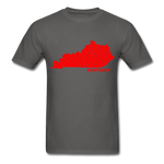 Kentucky County Map T-Shirt - charcoal
