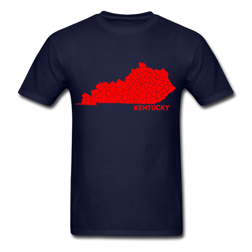 Kentucky County Map T-Shirt - navy