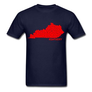 Kentucky County Map T-Shirt - navy