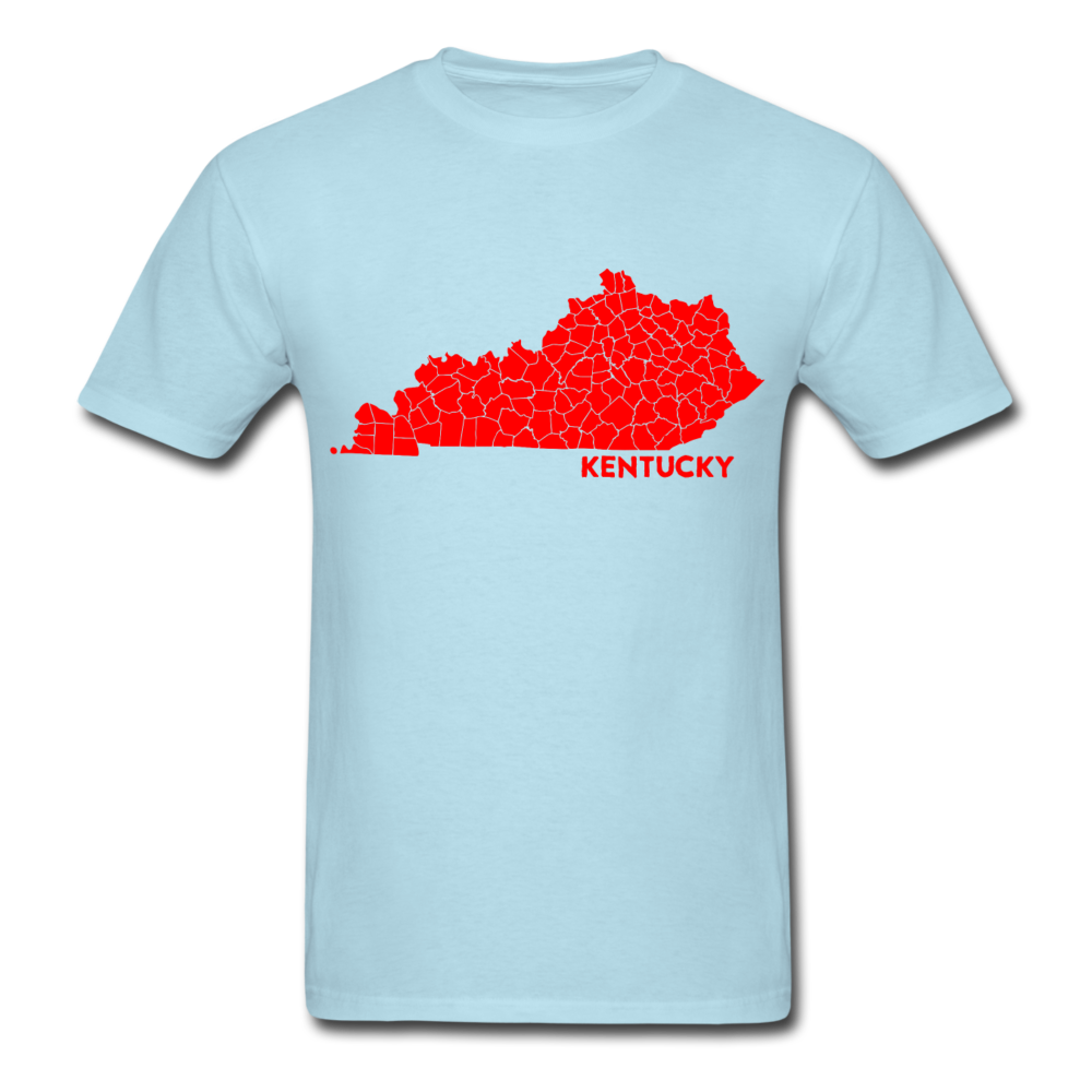 Kentucky County Map T-Shirt - powder blue