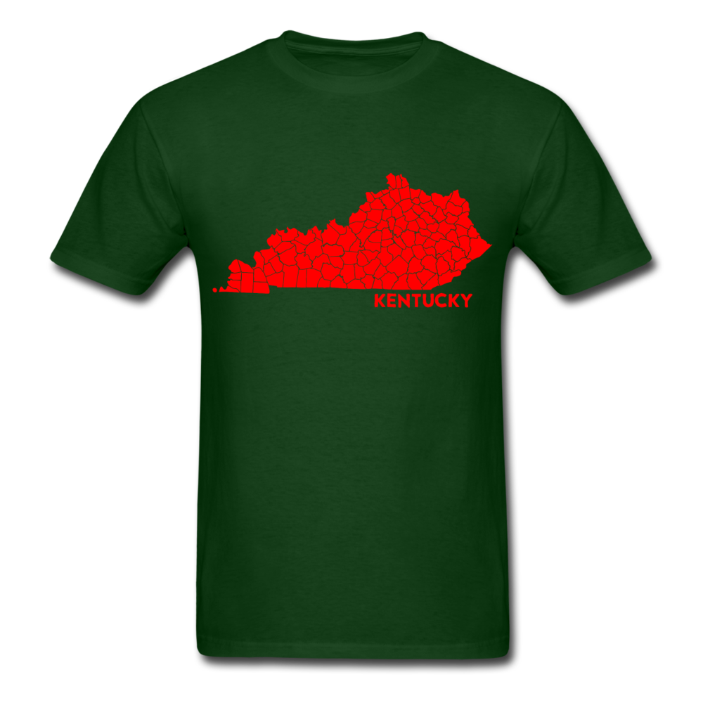 Kentucky County Map T-Shirt - forest green
