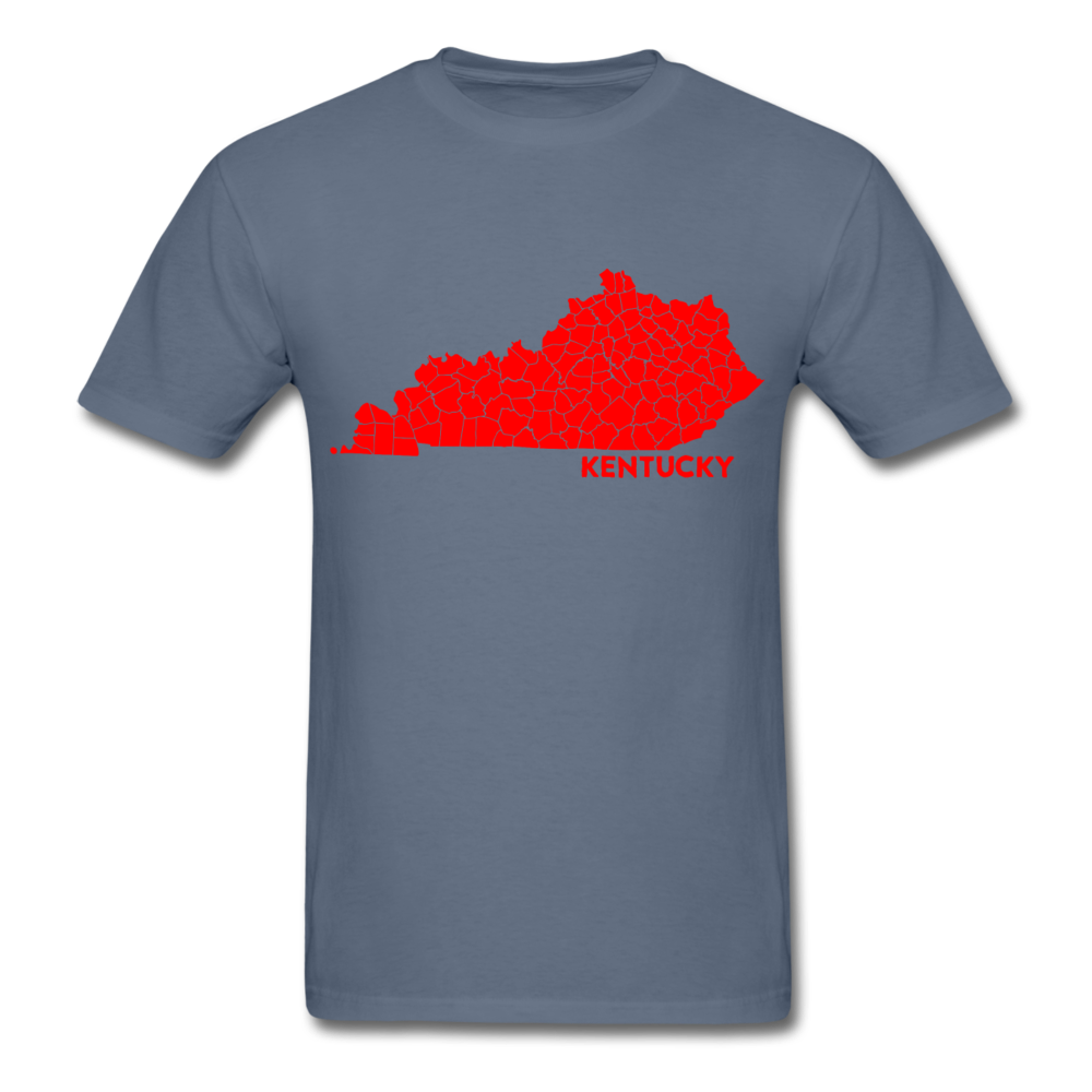 Kentucky County Map T-Shirt - denim