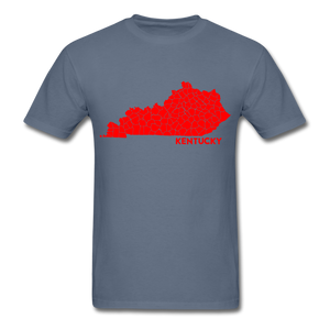 Kentucky County Map T-Shirt - denim