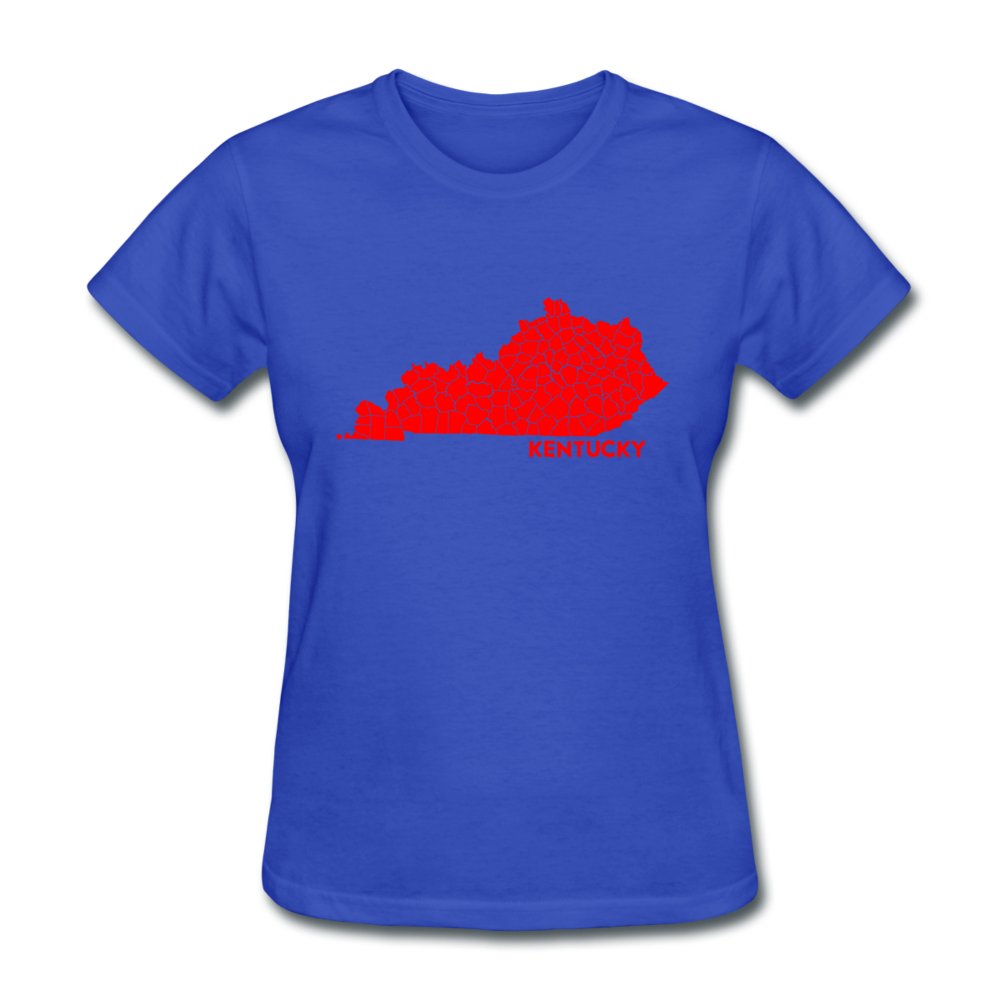 Kentucky County Map Women's T-Shirt - royal blue